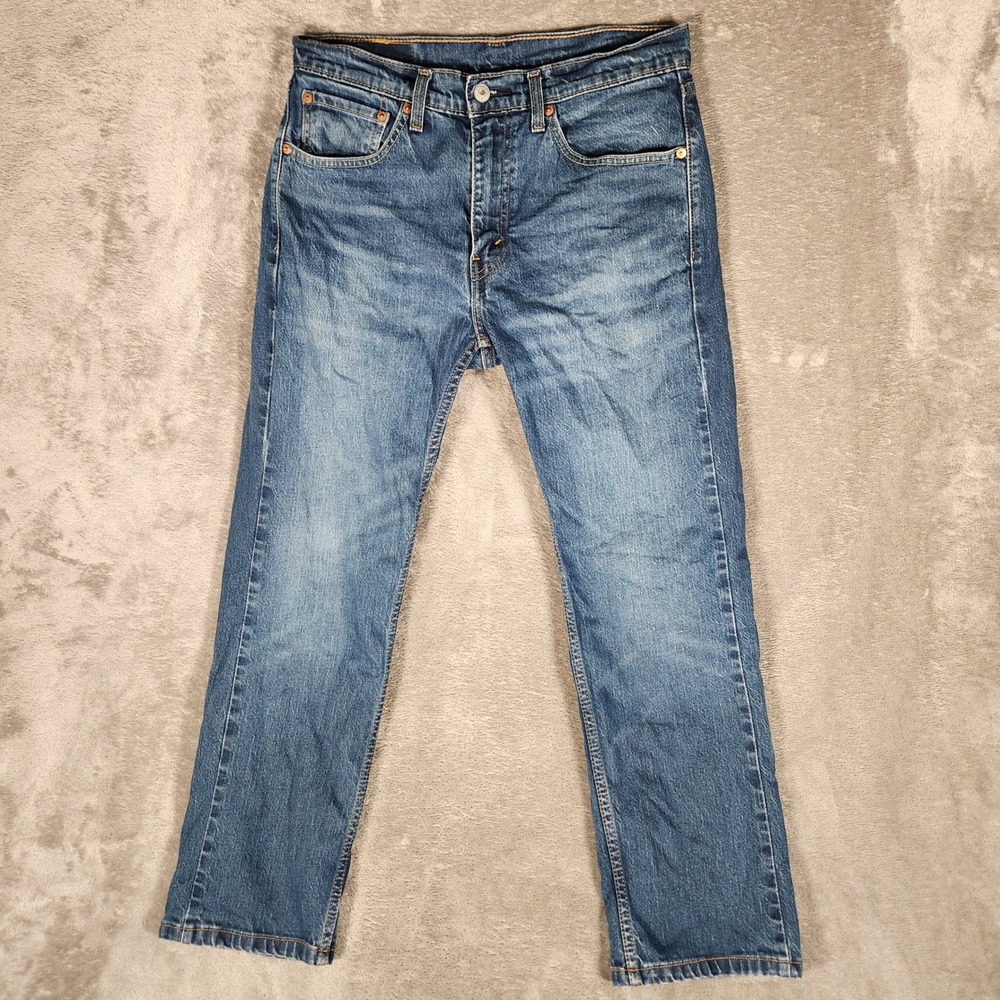 Levi's 505 Regular Fit Jeans Mens 32x30 Blue Excellent Straight Leg Denim